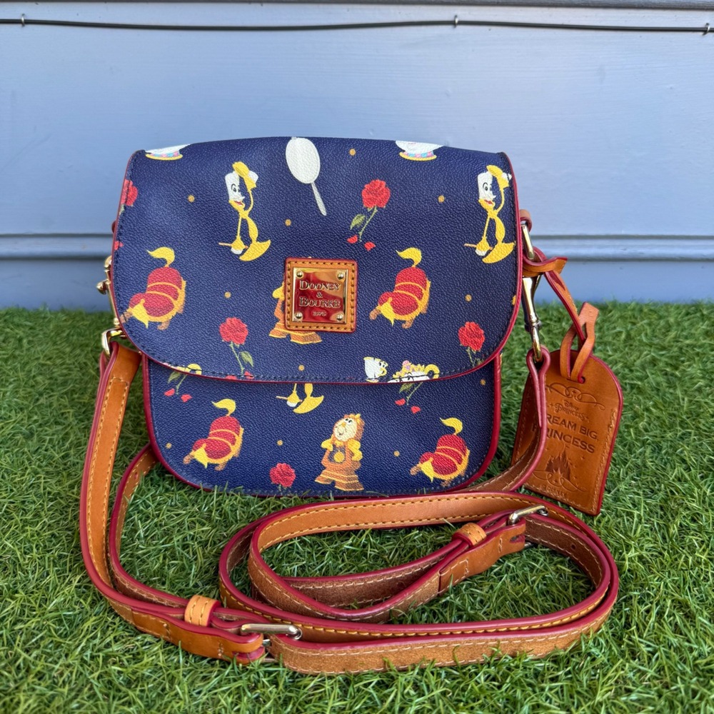 Dooney & Bourke Disney Beauty and the Beast Crossbody Bag Navy Blue Belle Rose